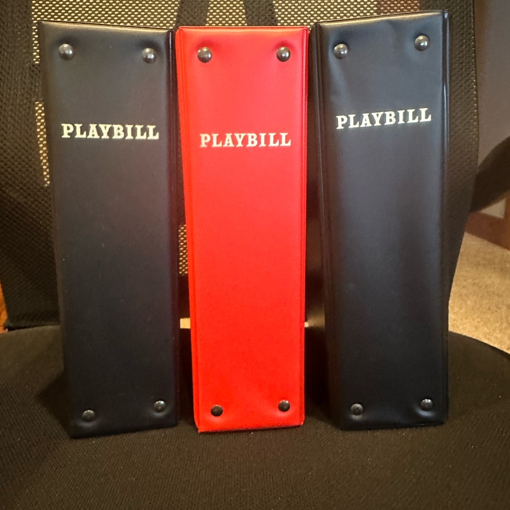 Lot of 3 Playbill binders, each with 20 metal rods.